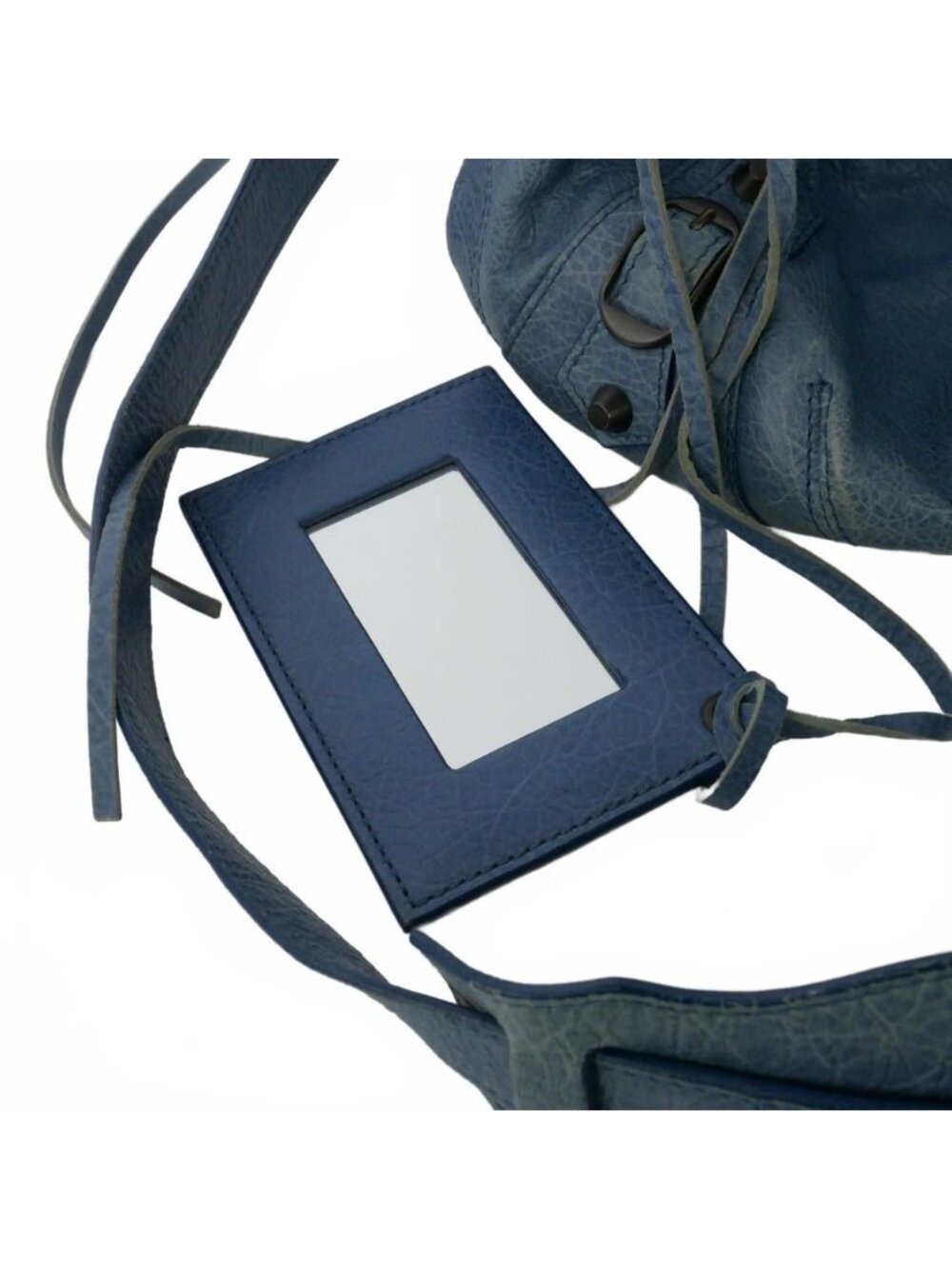 Balenciaga Classic Mini Pom Leather 2-Way Shoulder Bag Blue - Picture 5 of 7